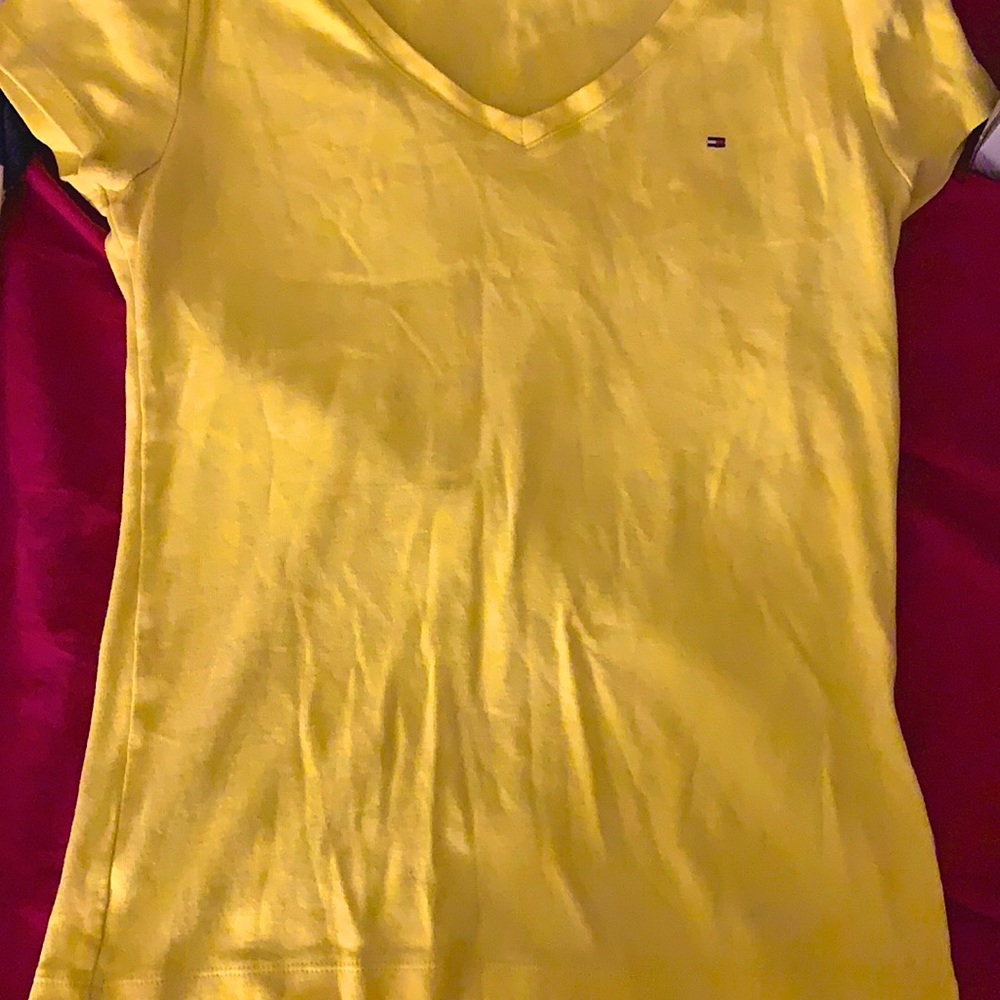 Tommy Hilfiger yellow  v-neck shirt